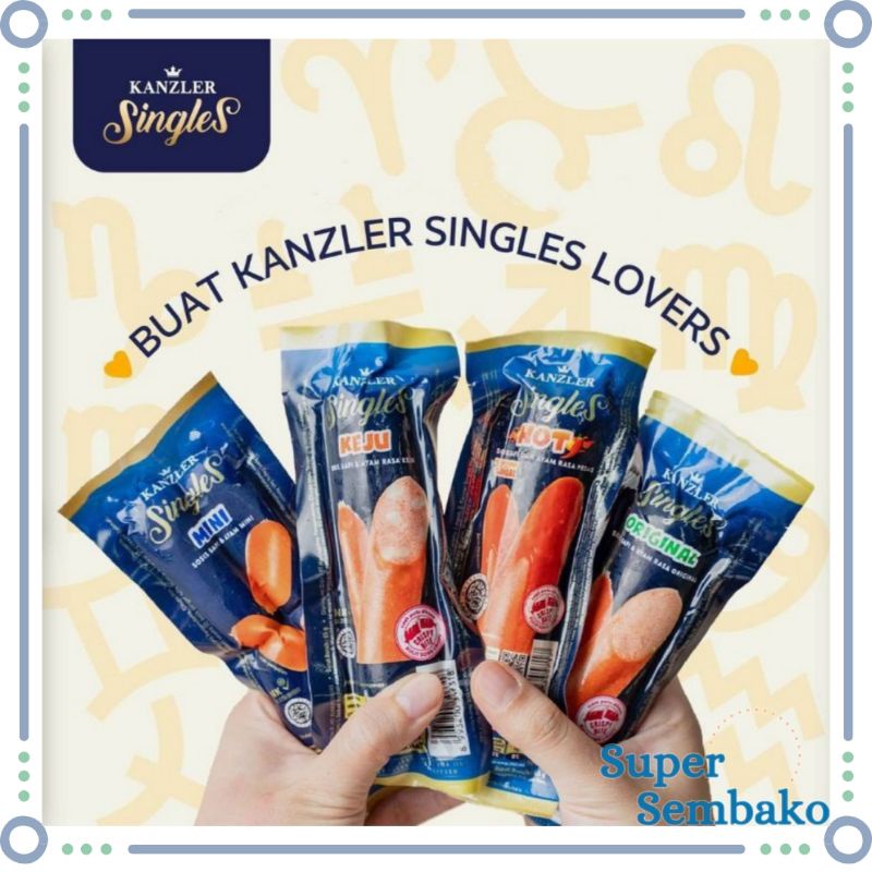 SOSIS KANZLER SINGLES 65gr SIAP MAKAN RASA ORIGINAL KEJU HOT MINI