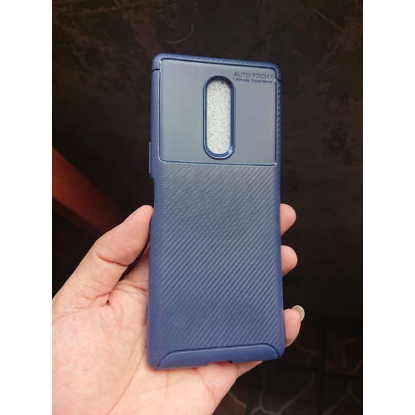 Softcase Carbon Sony Xperia 1 Au Global docomo softbank Navy okee