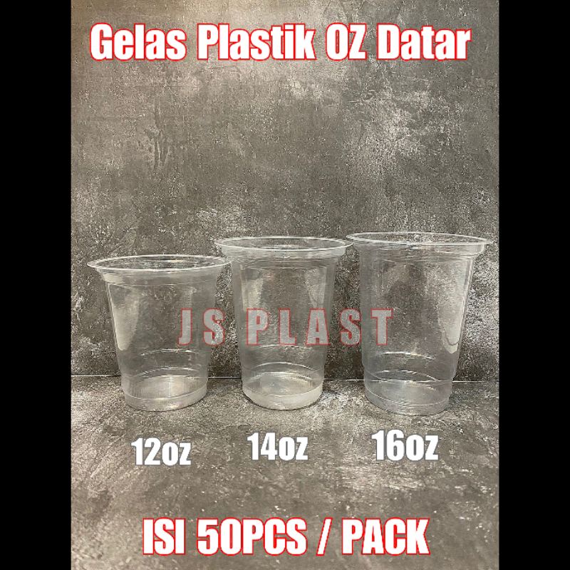 50PCS GELAS PLASTIK 12OZ ,14OZ ,16OZ / GELAS POP ICE/GELAS PLASTIK - BENING