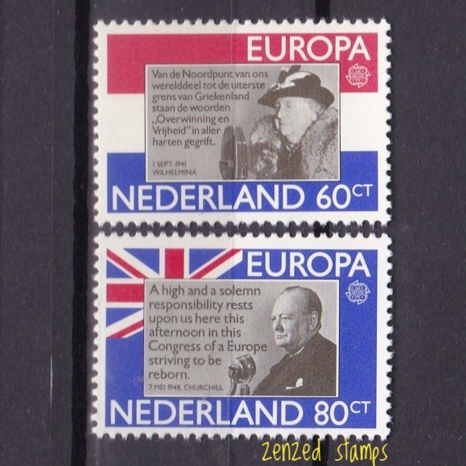 

0323 Prangko Belanda 1980 Europa Stamps - Famous People 2v Mnh