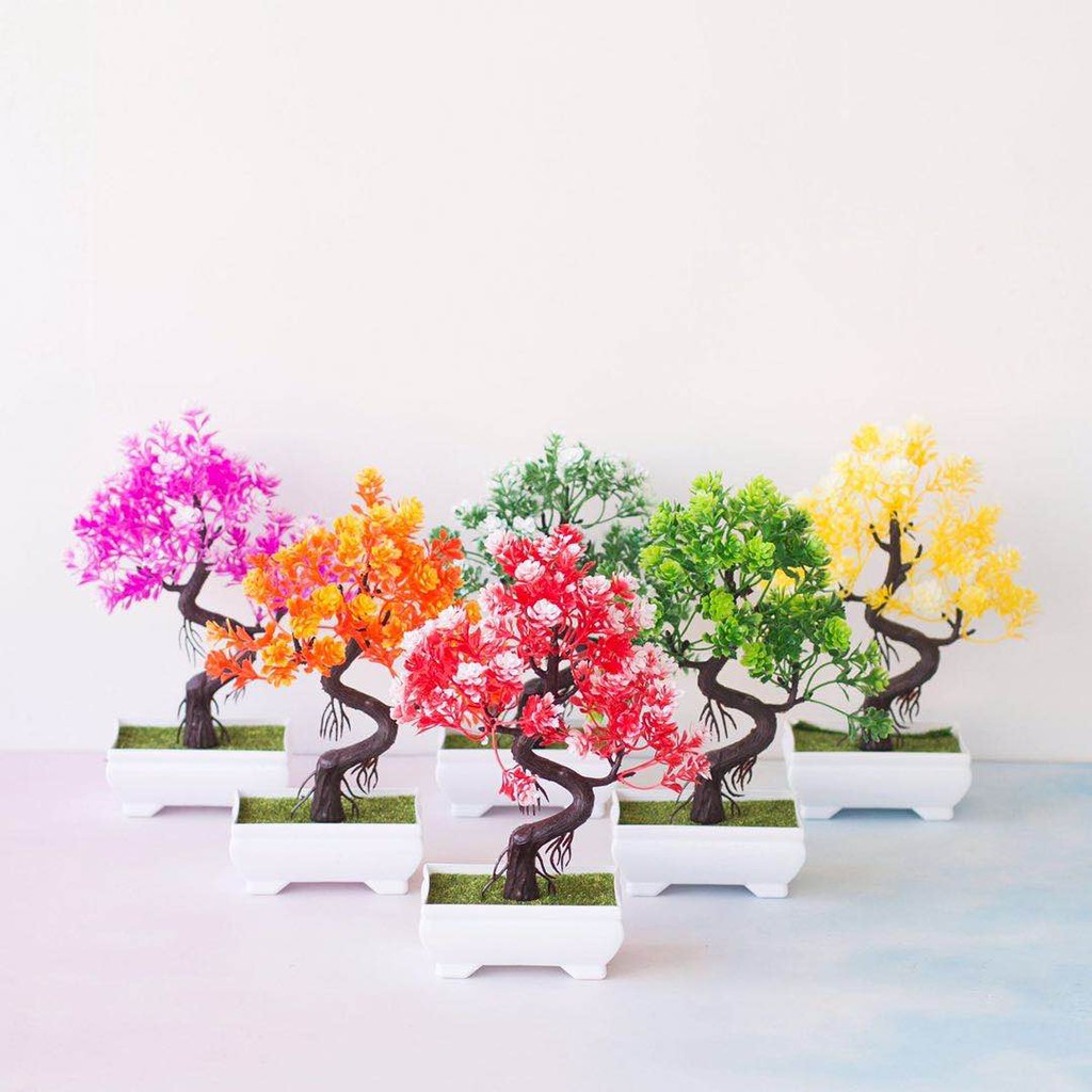 SAO - 439 Ornamen Tanaman Pohon Bonsai Artificial / Bunga Plastik / Pajangan bunga Artifisial-Piramid