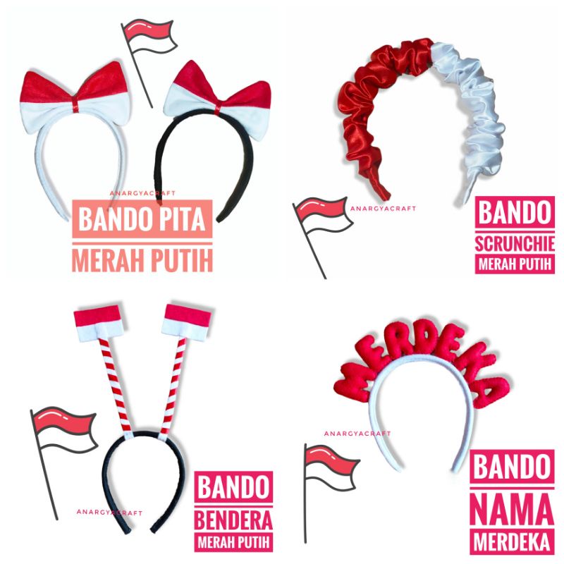 Jual Bando Bendera Merah Putih Bando Merdeka Bando Hut Ri Bando 17 Agustus Bando Scrunchie