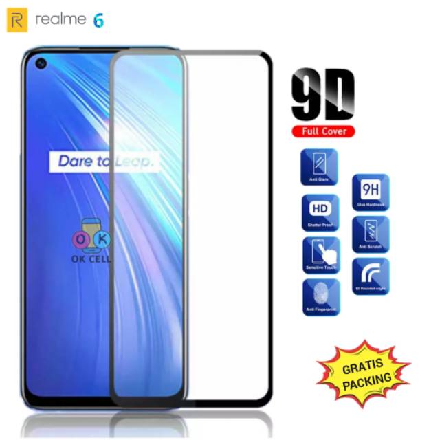 Tempered Glass Full Screen Realme 6 TG Anti Gores Pelindung Layar Kaca Screen Quard Premium