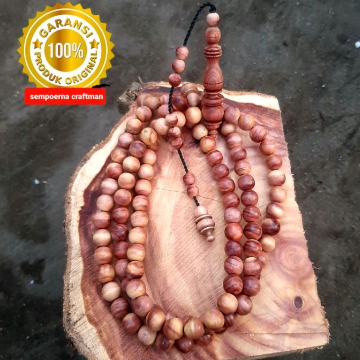 Tasbih Kayu Cendana Merah Ntt Muslim 99 Butir Asli Super Harum Wangi Lembut 100% Original