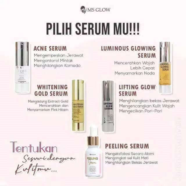 Ms Glow Serum Luminous Lifting Ance Pelling Mencerahkan Wajah Menghilangkan Jerawat Dan Bekas Shopee Indonesia