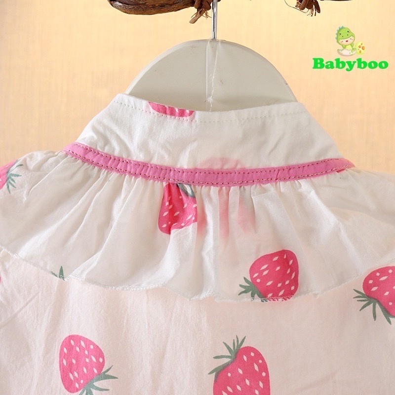 Setelan Baju Anak / Pakaian Lengan Pendek Anak Perempuan Motif Strawberry