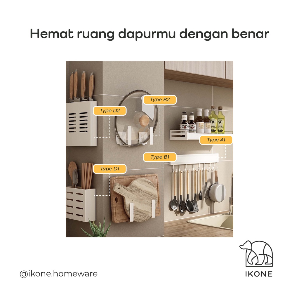 【IKONE】GATE Rak Dapur Serbaguna Rak Bumbu Dapur Kitchen Rak Gantung Rak dinding Kitchen Bar Soap Organizer Gantung Kain Gantungan Dapur Lengkap