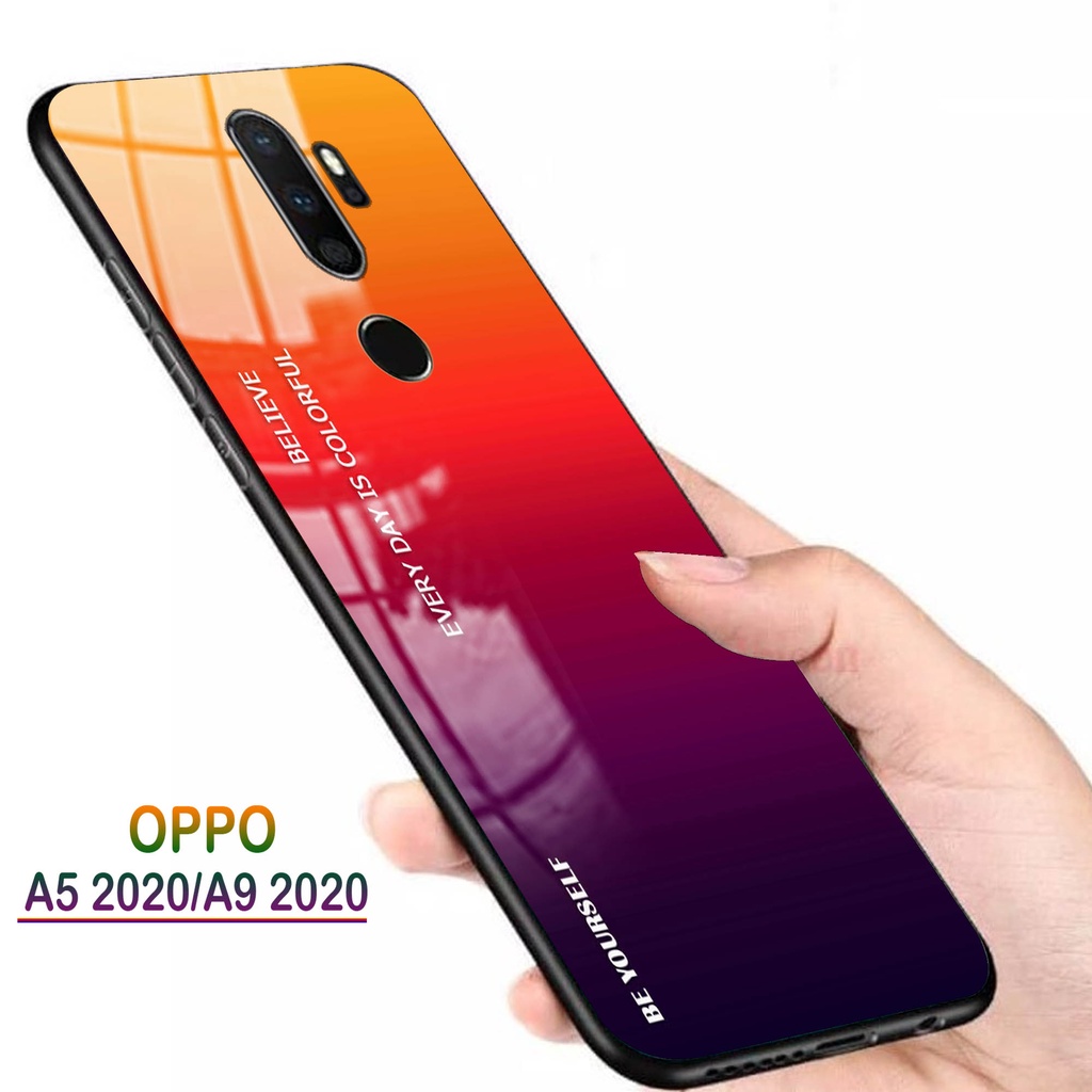 Softcase Glass Kaca OPPO A5 2020, A9 2020 - Casing HP OPPO A5 2020, A9 2020 [ S35 ].