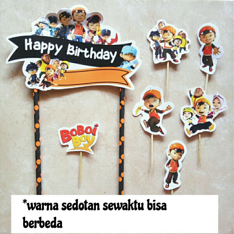 cake topper hiasan kue ulang tahun karakter boboiboy