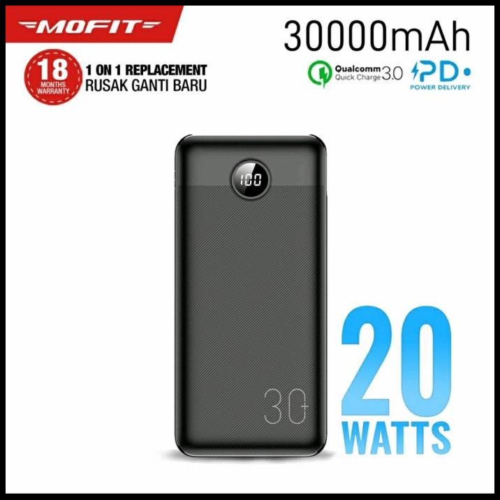Powerbank Mofit M38 Pro 30000Mah Qc3.0 Quick Charging Fast Charger 20W