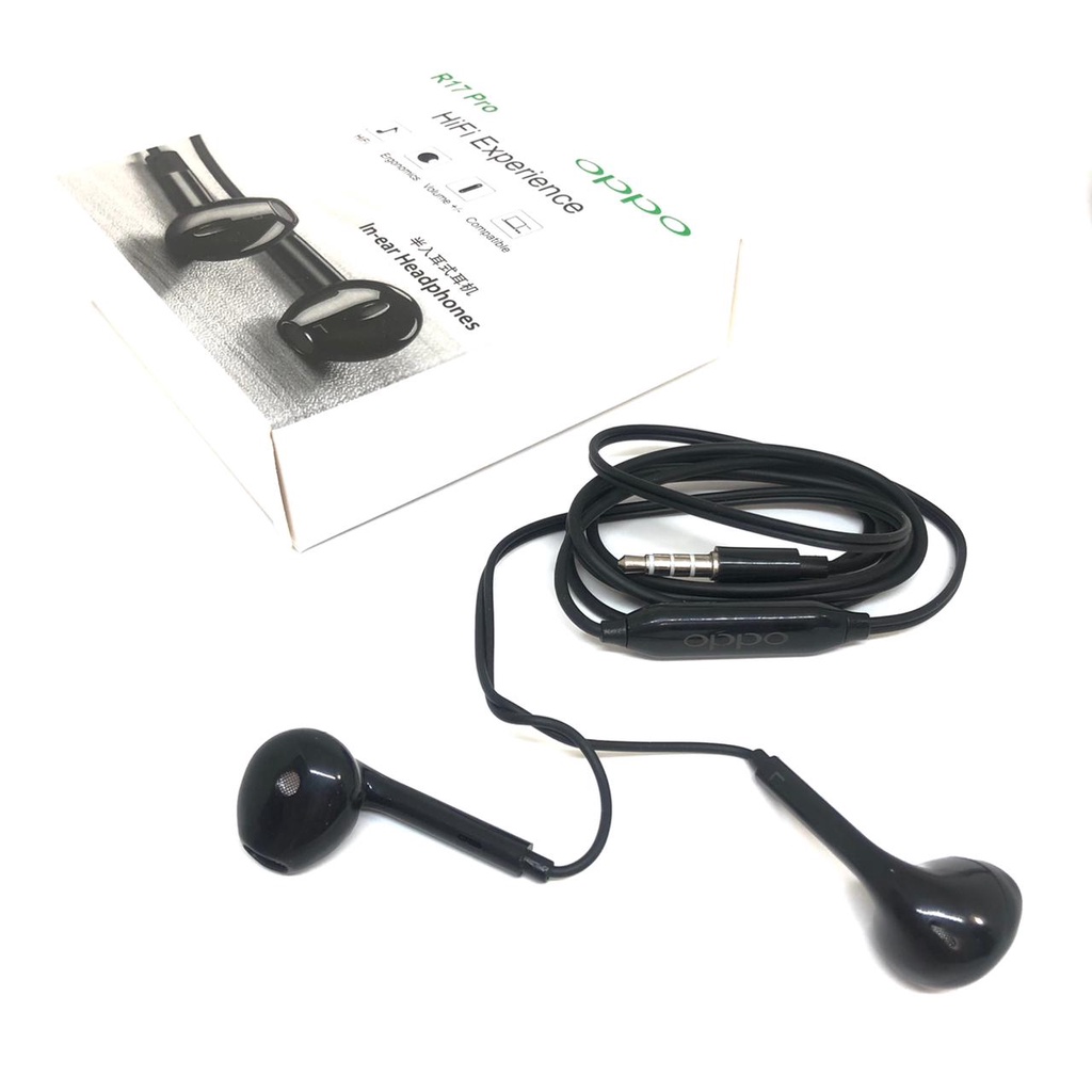 HEADSET OPPO ORIGINAL EARPHONE OPPO R17PRO UNIVERSAL EARPHONE VIVO XE680 BLACK EDITION