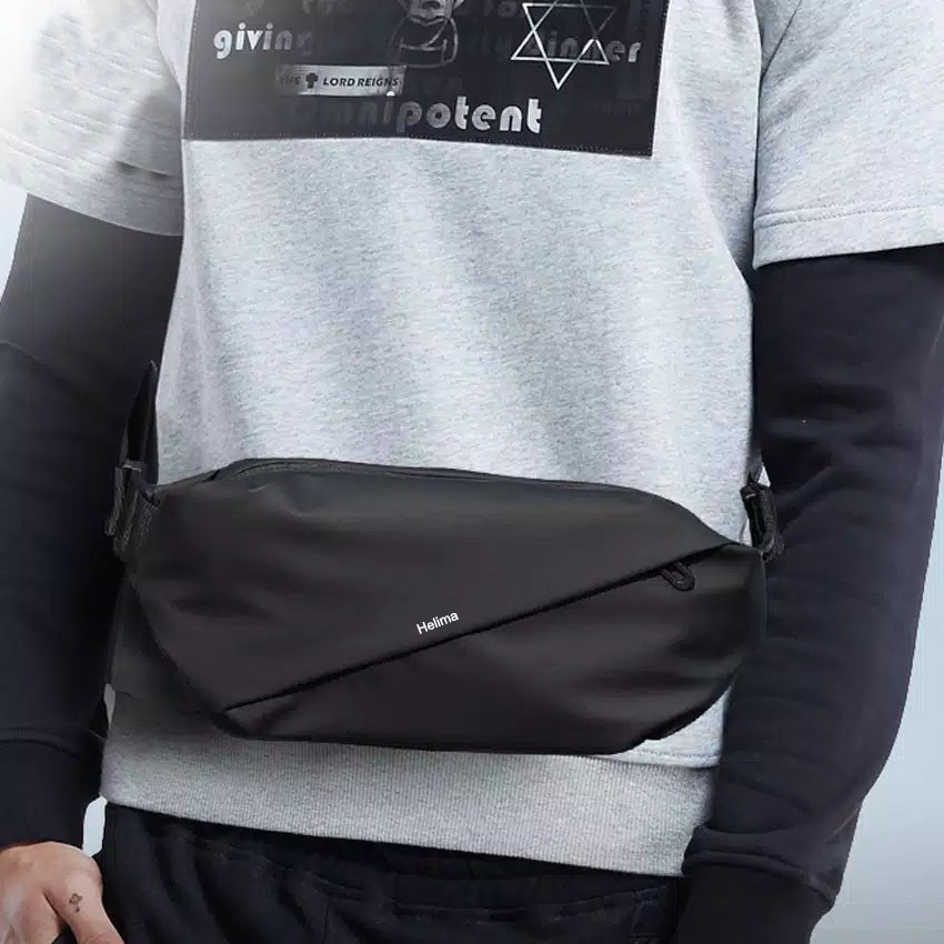 MEIMEISHOP FASHION WAISTBAG DISTRO WATERPROOF TAS SLEMPANG PRIA ANTI AIR LOKAL TAS PINGGANG COWOK