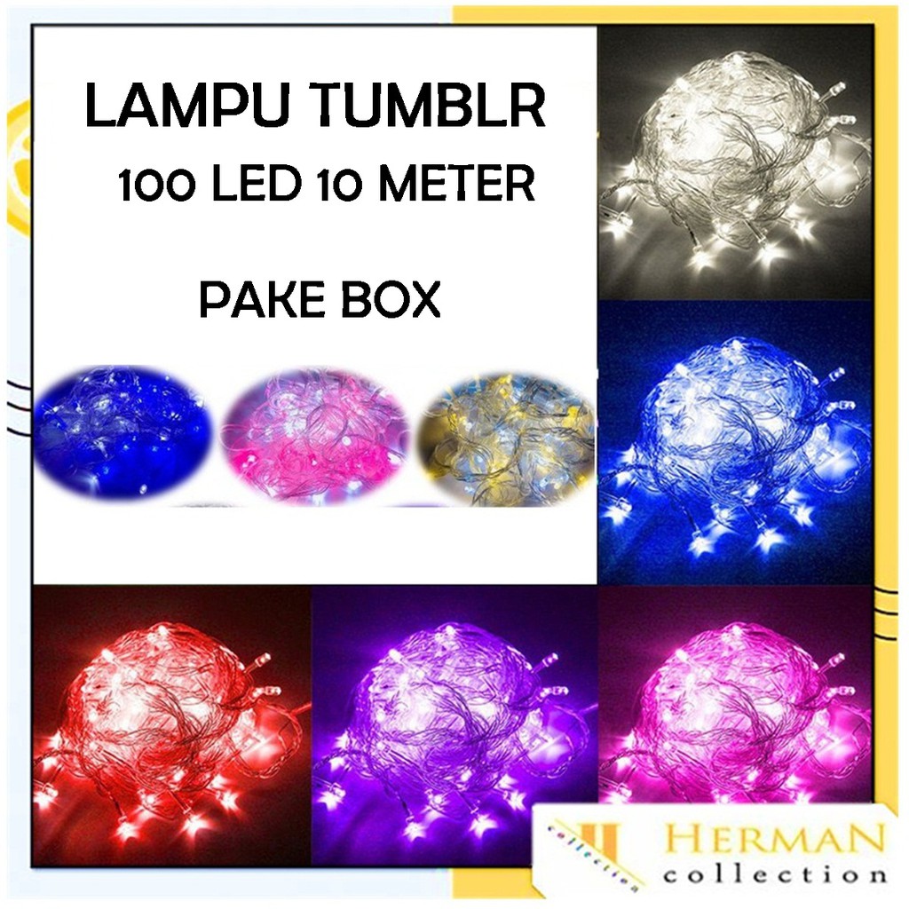 HC Lampu Hias Natal 100 LED 10 METER Tumblr Light LED