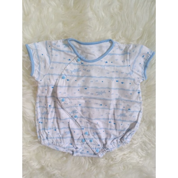 Baju Jumper Romper Size 70 Anak Bayi Cowok Laki--Laki Ukuran 70 Usia 6 9 12 Bulan 1 Tahun-Biru Ikan