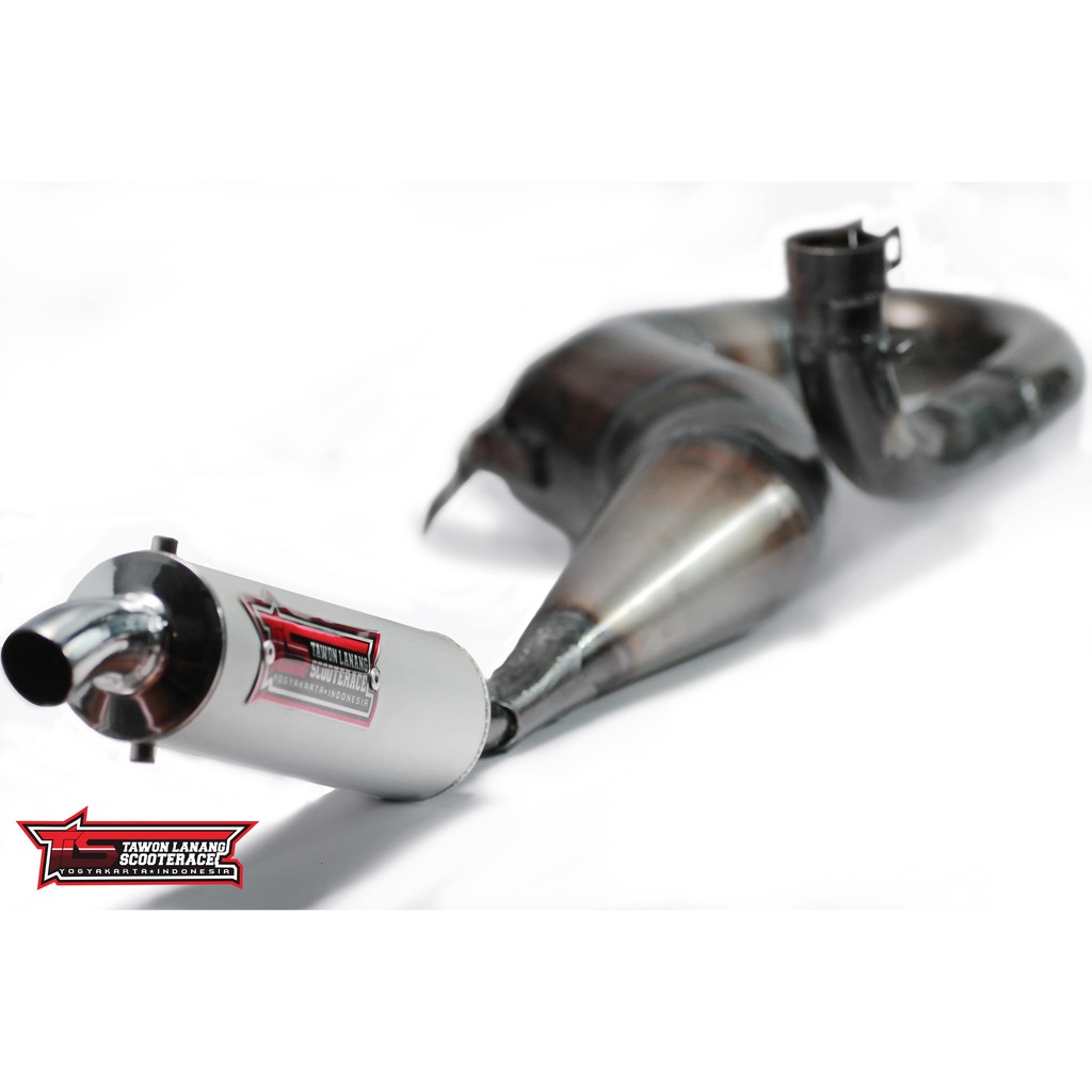 KNALPOT VESPA RACING BUANG KANAN BAHAN PLAT | TAWON LANANG SCOOTERACE | TLS IND MUFFLER