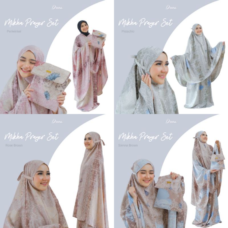 Mukena Mikha Prayer Set 2in1 by Dzeera Classic style atau Ponco style