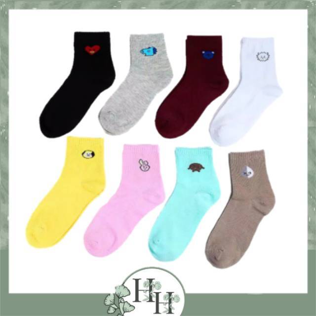 HHG Kaos Kaki Tinggi Panjang Karakter BTS BT21 Kpop Bahan HHG Kaos Kaki Tinggi Panjang Karakter BTS BT21 Kpop Bahan
