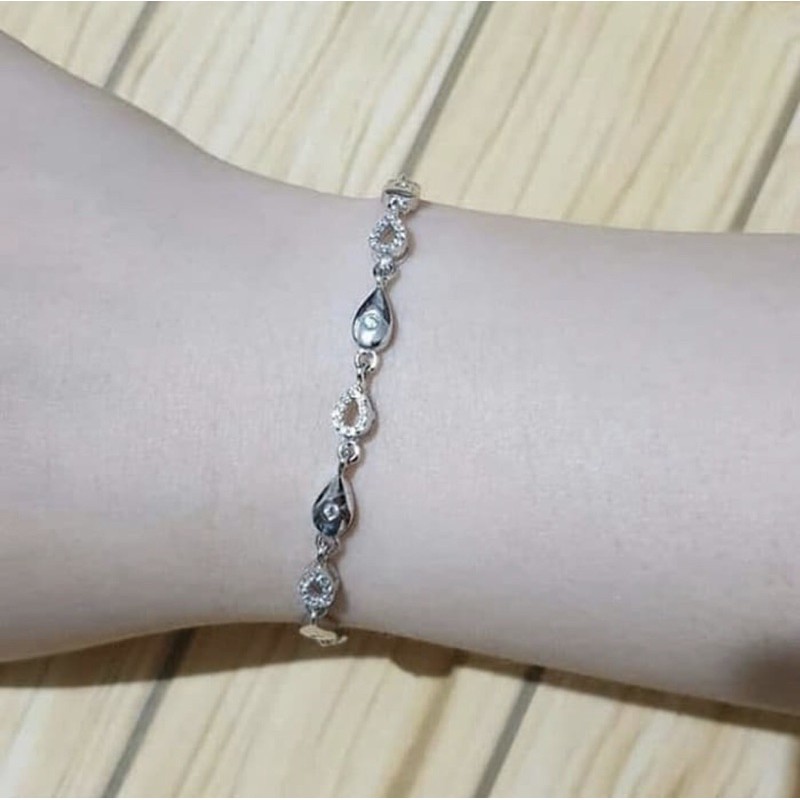 Gelang tangan wanita gelang wanita perak 925 lapis emas putih S269