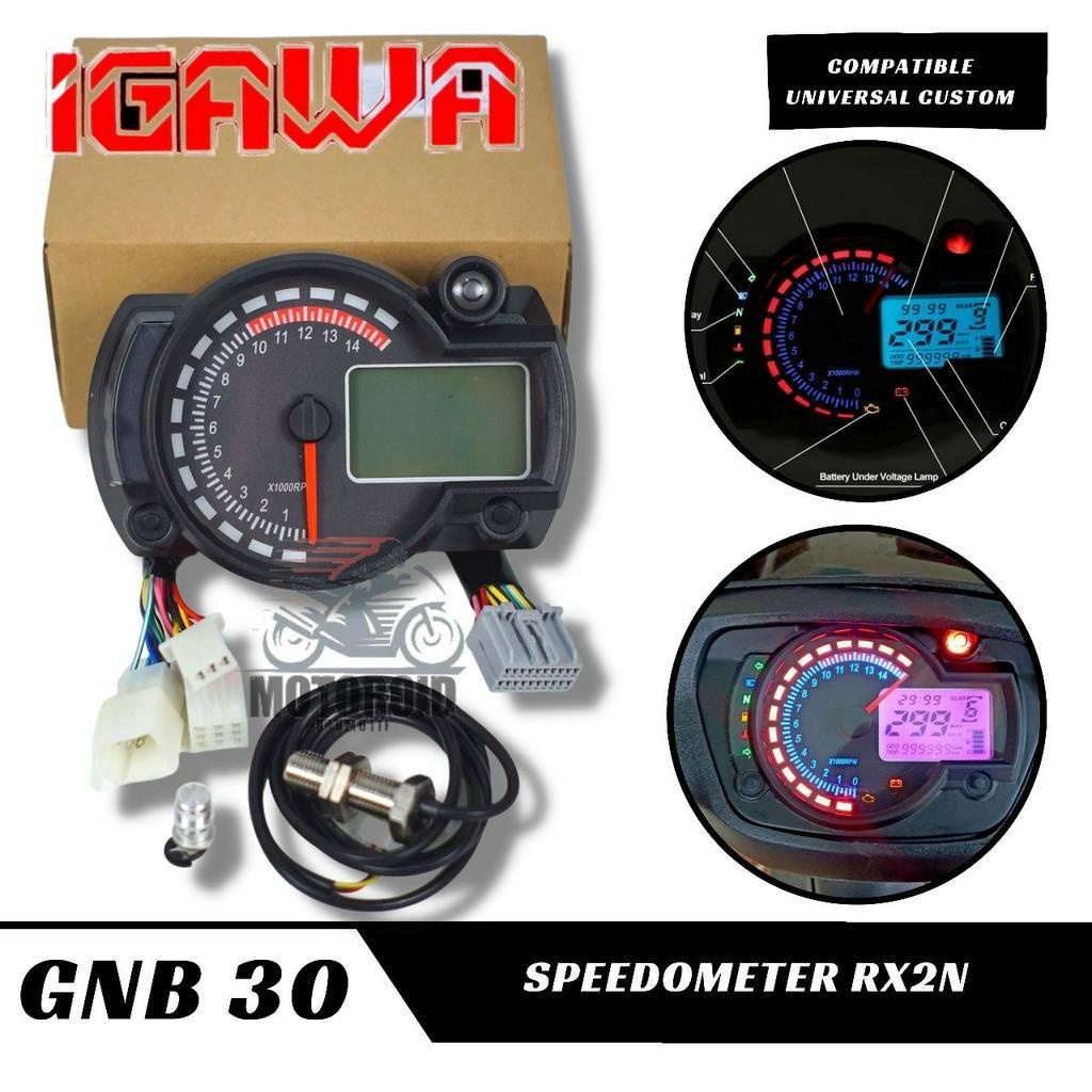 Spedometer IGAWA layar hitam costume universal semua motor digital model rx2n