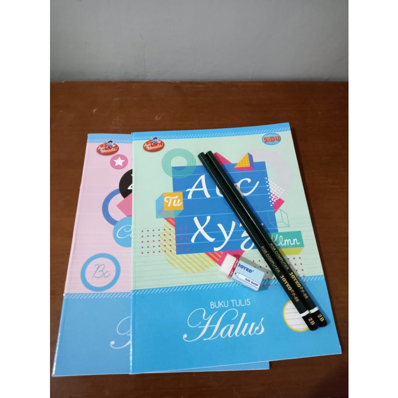 

PAKET BUKU TULIS HALUS (2 PCS BUKU TULIS HALUS SIDU 38, 2 pcs PENSIL 2B, 1pcs PENGHAPUS)