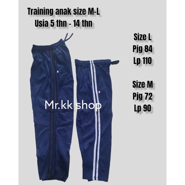 TRAINING anak unisex size M-L ( 5 thn sampai 13 tahun)