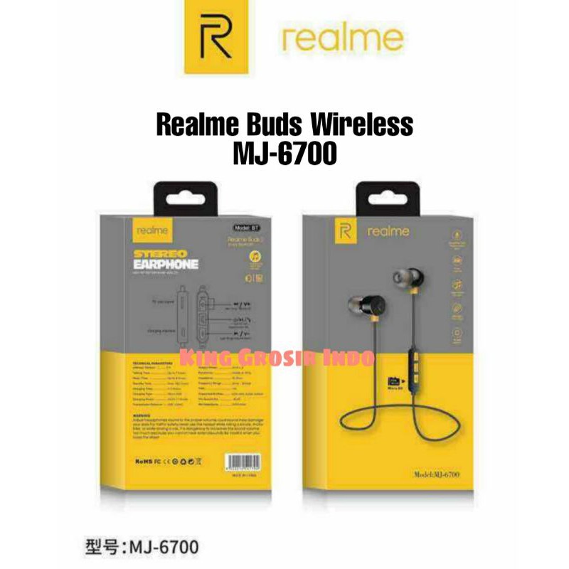 Realme Buds Wireless MJ-6700 / Headset Bluetooth Sport Realme Buds Wireless