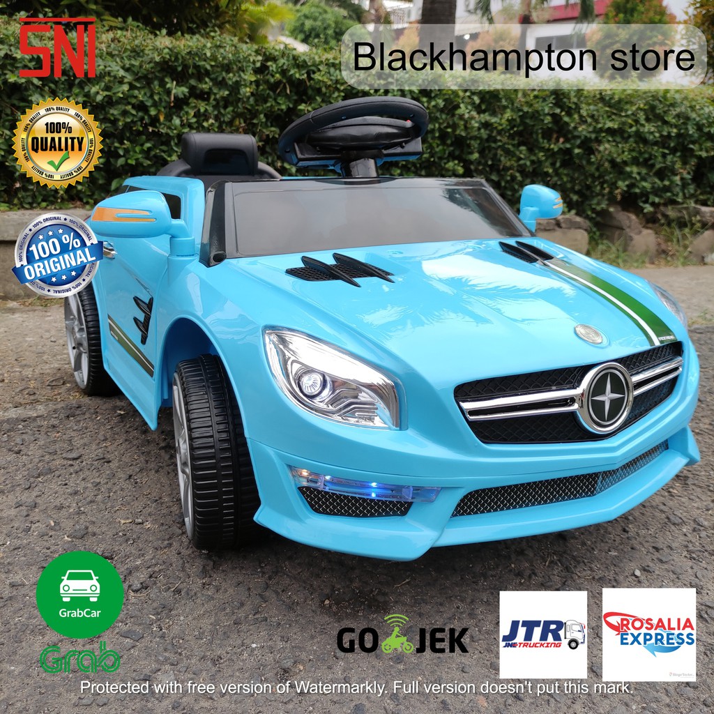 Jual Mobil Aki Anak Mainan Murah Sedan Moraine Biru | Shopee Indonesia