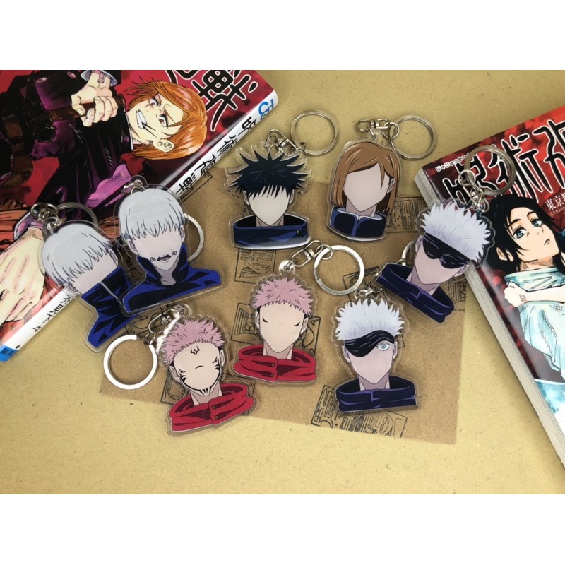 JUJUTSU KAISEN KEYCHAIN - Characters Heads + Stickers