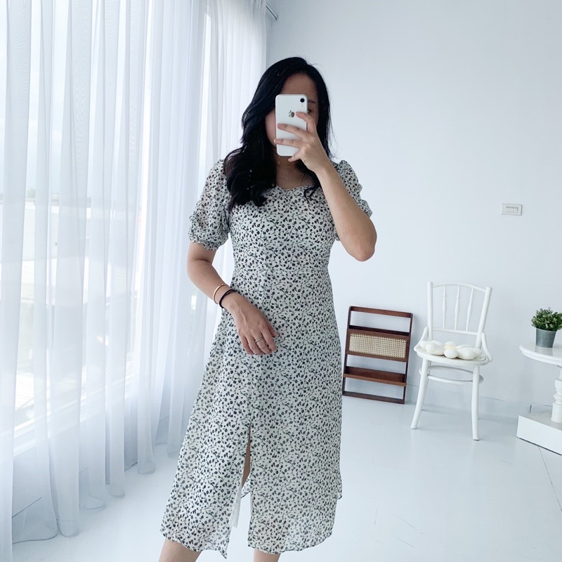 [ LittleBigCloth ] Florence Dress // Dress Midi Wanita Dress Floral Dress Bigsize Dress Petite ini