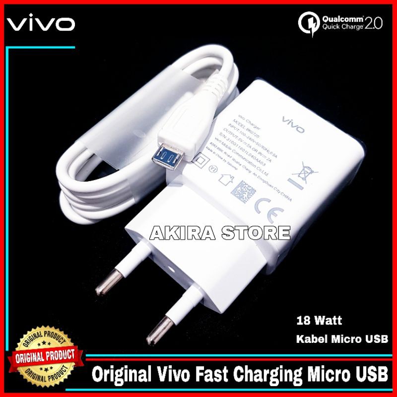 Charger Vivo V11 V3 Max Original 100% Micro USB Fast Charging