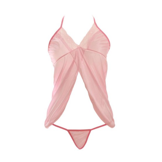 d1976 Baju Haram Cewe Bikini Lingery Lingerie Lingeri Lingeria Lengerie Lingery Sexy Wanita Dewasa Hot Binal Jumbo Big All Size Oversize Sexy Murah Jumbo S M L OFL-F178-Merah Muda