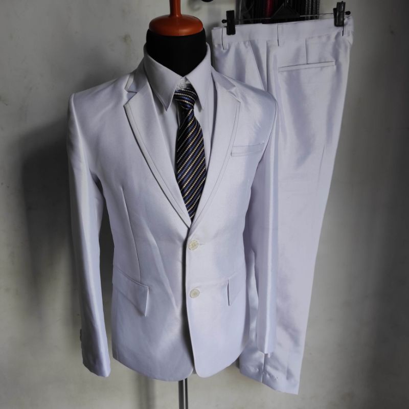 1 setel Jas semi woll Jas pria formal bahan semi woll kilap jas wedding jas murah jas kantor slim fit jas mantan jas nikah jas pernikahan jas akat nikah jas slim jas model baru  jas nikah jas pria kekinian