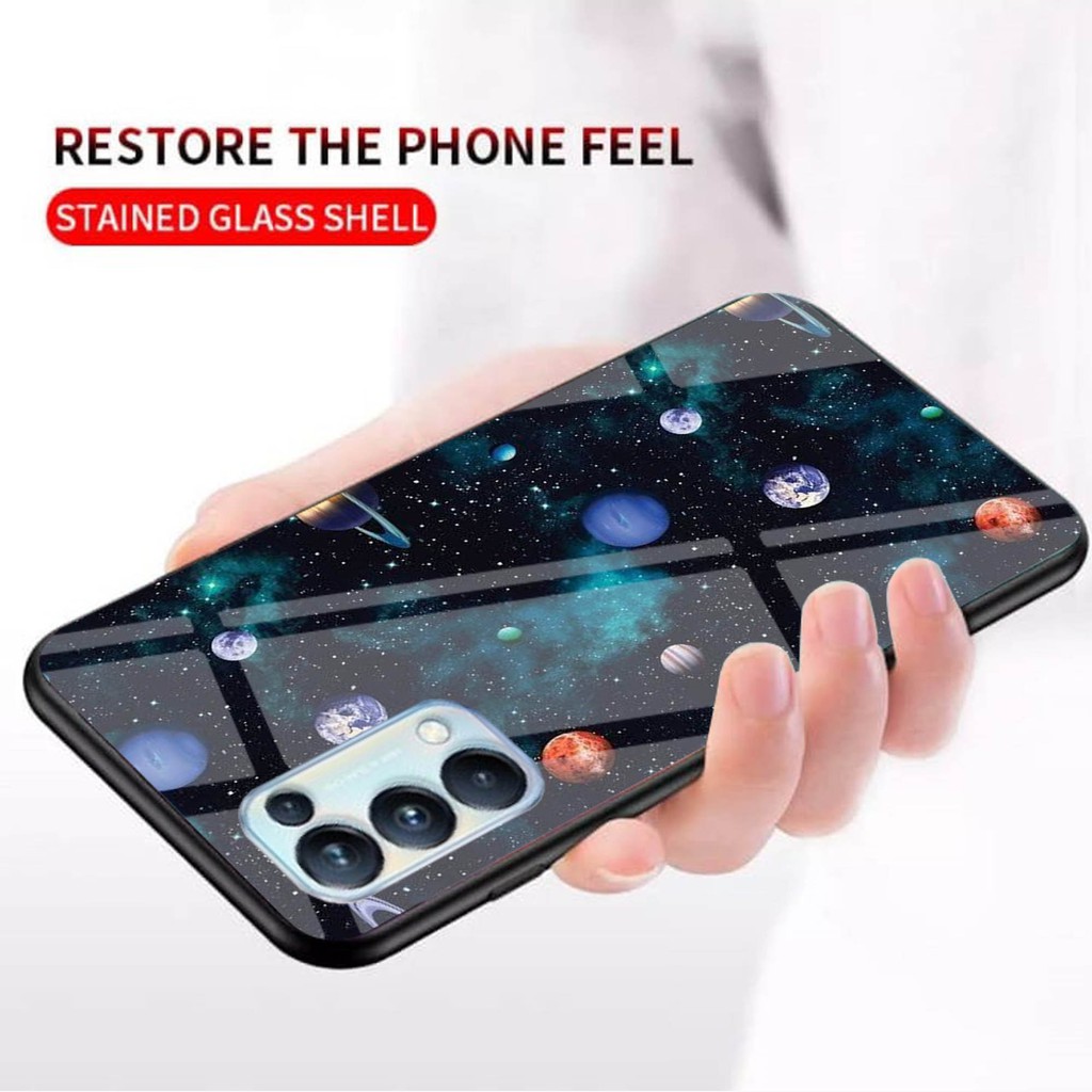 GLASS Softcase Kaca Oppo Reno 5 - Case Hp Oppo Reno 5 - Casing Hp Oppo Oppo Reno 5