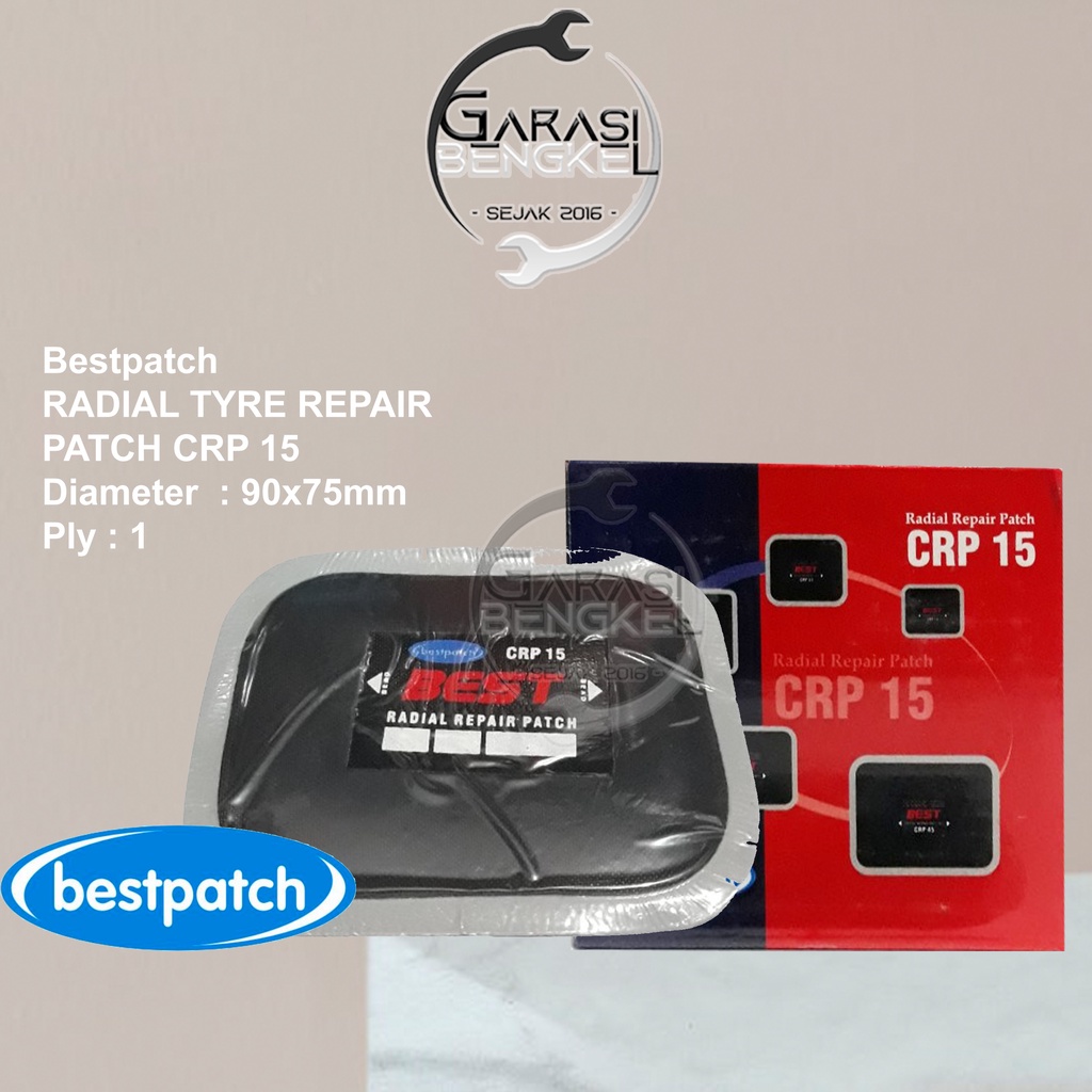Bestpatch Radial Patch CRP-15 10pcs Karet Tambal Ban Tubless Tiptop CRP15 Box