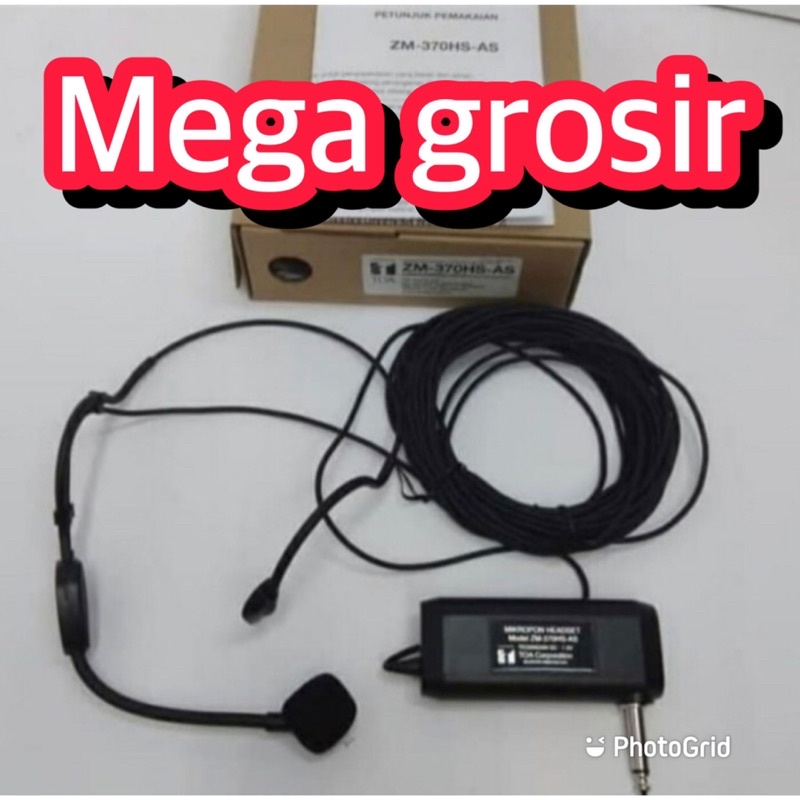 Headset Microphone TOA ZM-370HS-AS / mic bando cocok untuk imam masjid