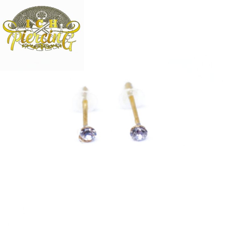 Anting Permata Kecil 2mm Anting Mata Gold / Anting Titanium Wanita