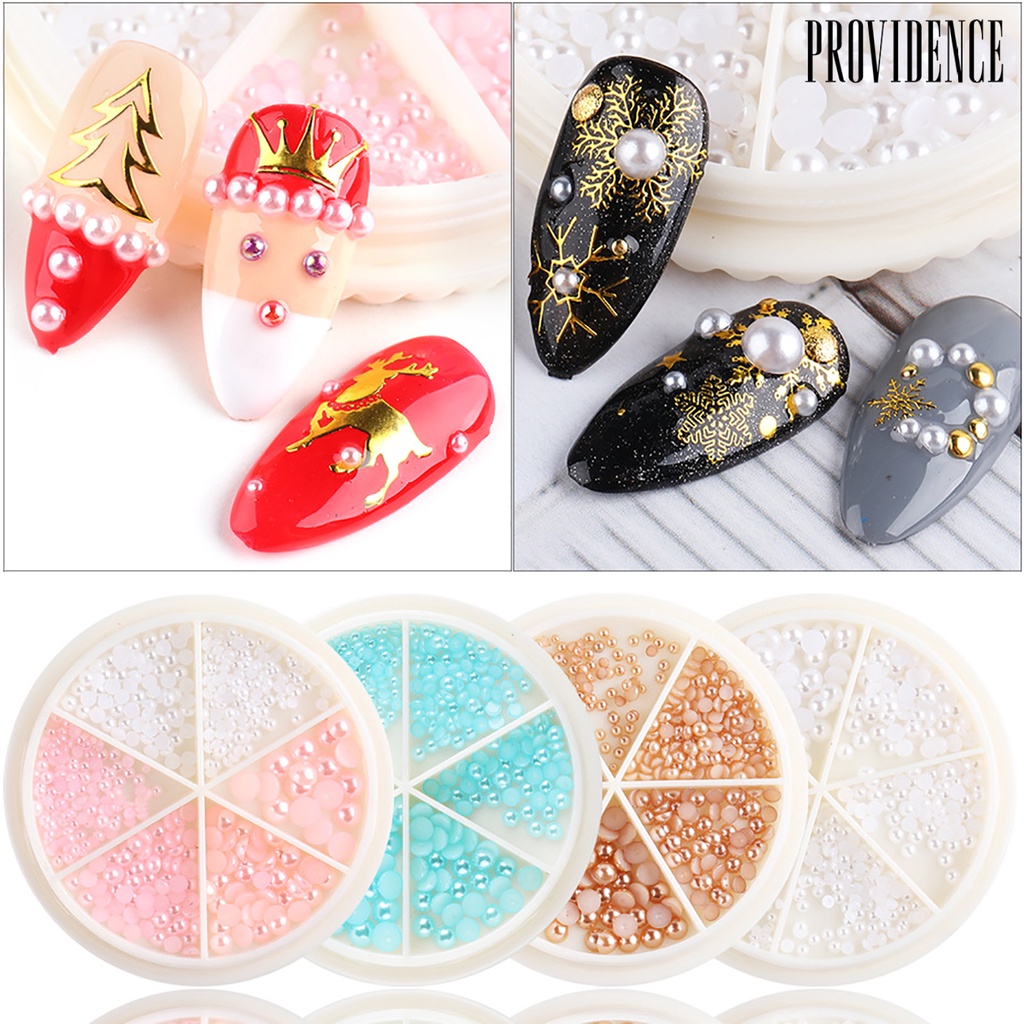 Providence Multicolor Half Round 3D Imitation Faux Pearl DIY Nail Art Decals Manicure Decor