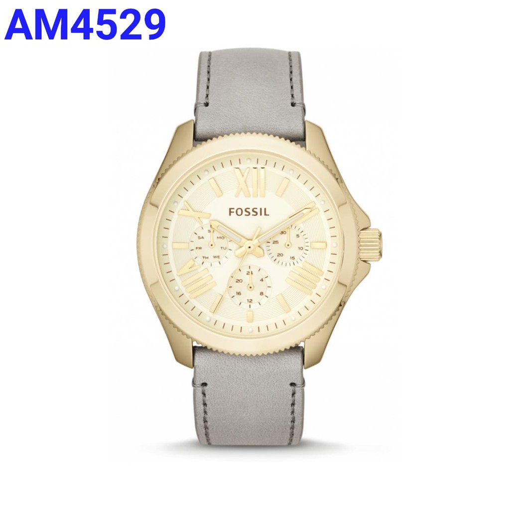 terlaris FOSSIL AM 4529 Original , baterai, strap kulit, 40mm  free batrai cadangan ,include box tin