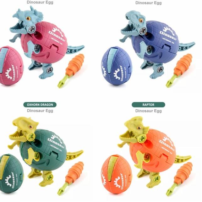 ー➪ Mainan Anak DIY Telur Dino Mini ~ DIY DINOSAURUS MINI EGG DEFORMATION - Merah ★★★ STD