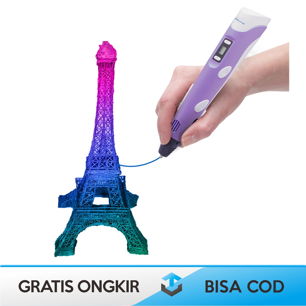 PENA 3 DIMENSI 3D PEN DW-G2 ORIGINAL SET FILAMENT PLA - PENA 3D UNTUK ANAK ANAK - 3D PEN PRINTING MURAH