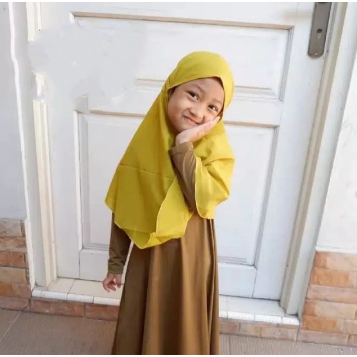 Jilbab Bergo Anak Cewek Simple  Bahan Wolfis