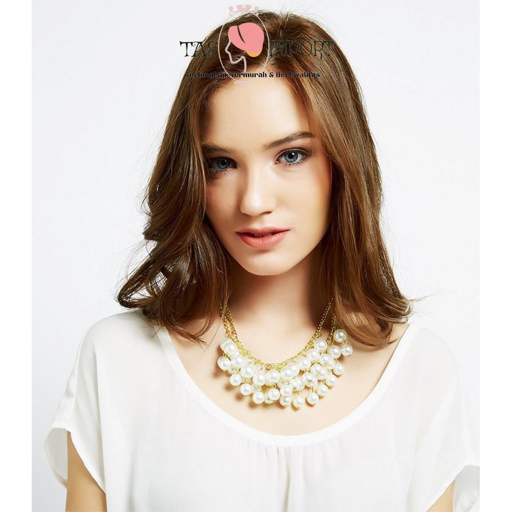 Baru KALUNG WANITA IMPORT SOPHIE MARTIN LISYE NECKLACE PEARL N01015P5 PEARL