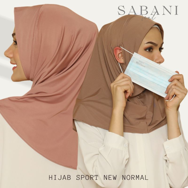 Hijab Sport Jersey Lubang Telinga | Hijab Sport New Normal Series | Hijab Instan |Hijab Olahraga | Kerudung Olahraga | Bergo Instan-3