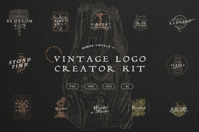 Vintage Logo Creator Kit - Photoshop &amp; Illustrator