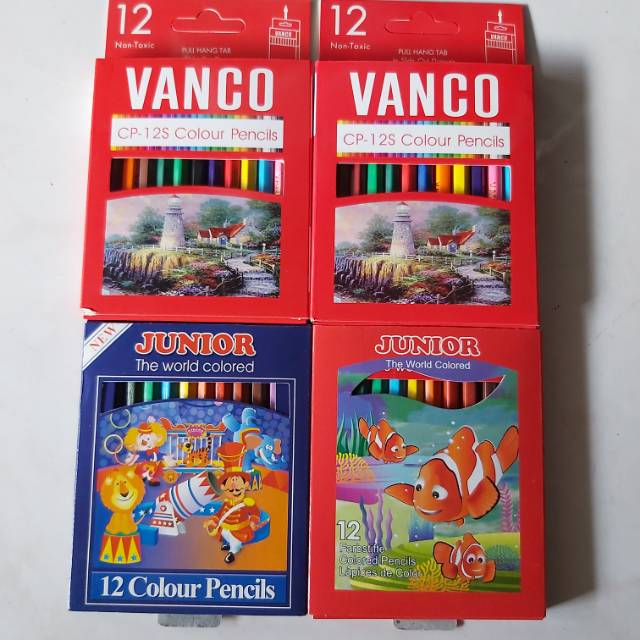 

12 warna pensil warn Junior Vanco/pensil warna/alat gambar