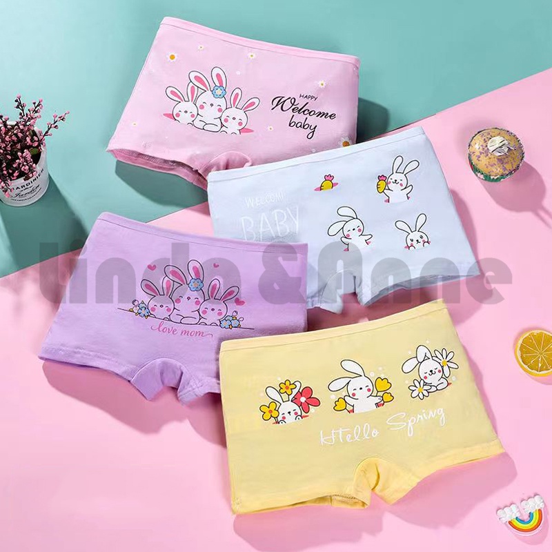 Celana Dalam Anak Perempuan Model Boxer Murah Motif Kelinci Bahan Halus Import