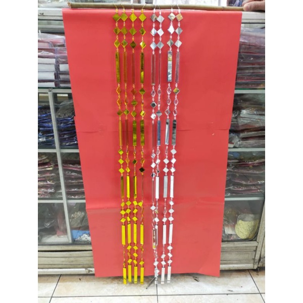 assesoris dekorasi tirai kaca pesta pelaminan