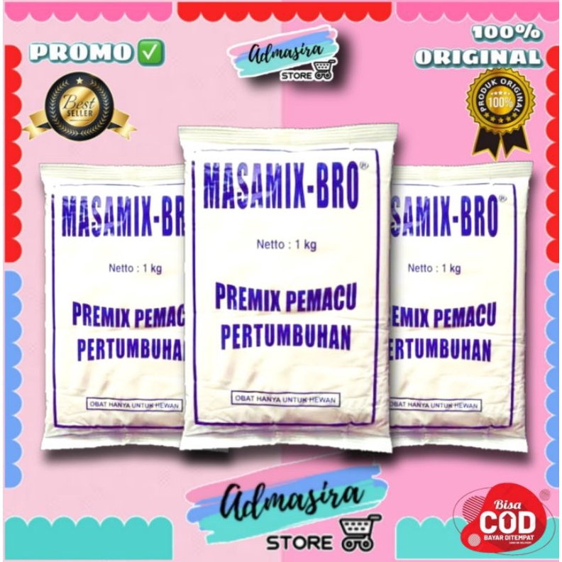 MASAMIX BRO Premix Ayam pemacu pertumbuhan vitamin unggas cepat gemuk
