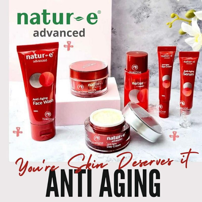 Natur-E Advanced Anti Aging Day Cream l Night Cream l Eye Cream l Face Wash l Serum Anti Kerut