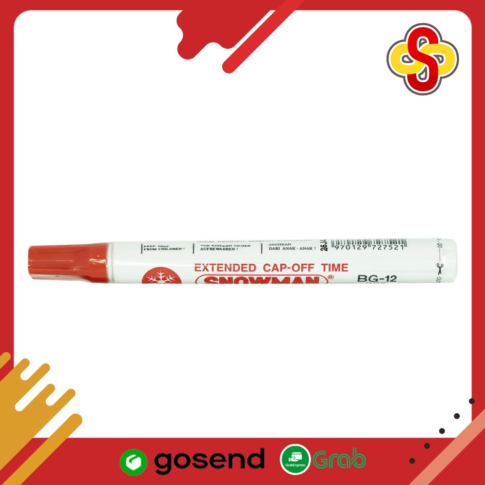 Spidol Whiteboard Marker / Spidol Papan Tulis Snowman BG-12